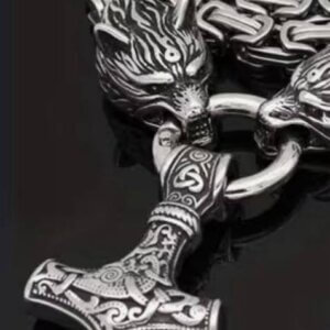 Thor's Hammer with Wolf's Head